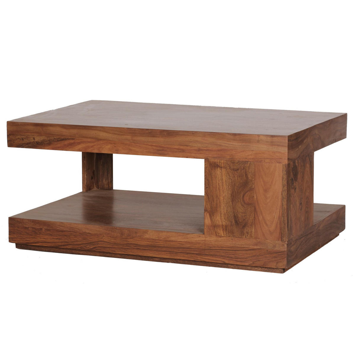 COUCHTISCH Sheesham Massivholz, 90x60 cm, Einzigartige Maserung, 30 kg Belastbarkeit - Braun, Holz (60/90/40cm) - KADIMA DESIGN