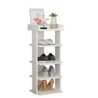 SCHUHREGAL 5-stöckig mehrschichtig einfach modern wirtschaftlich warmweiß 25x27x75cm - Weiß, Kunststoff (27/75/25cm) - Livingandhome