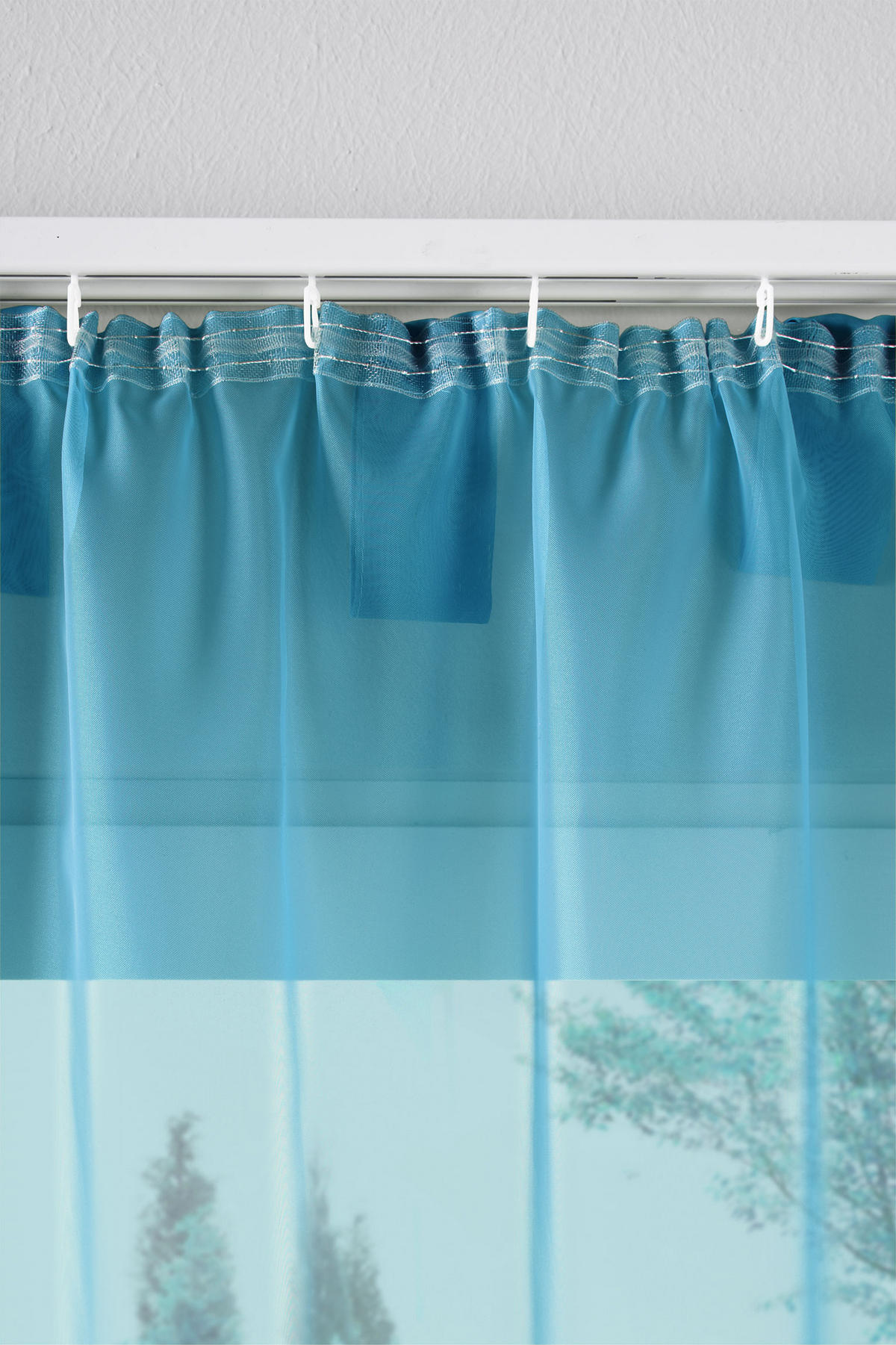 SCHLAUFENGARDINEN Voile 2er Set 175x140 cm Türkis - Türkis, Textil (140/175cm) - Gardinenbox.eu