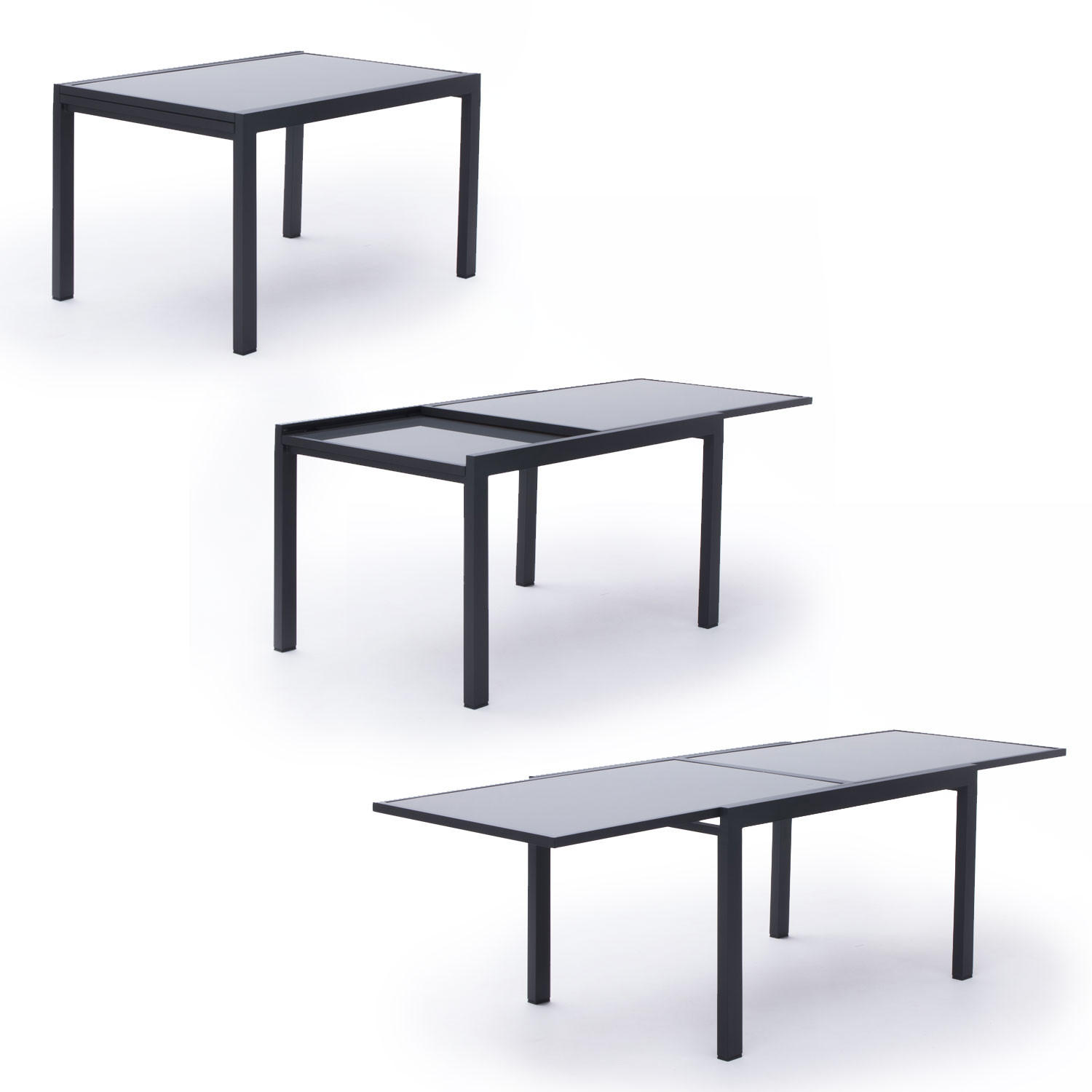 Thumbnail - Happy Garden Gartenmöbel, Grau, Metall, 10-Sitzer, Rechteckig, Gartenmöbel, Gartenmöbel-Sets