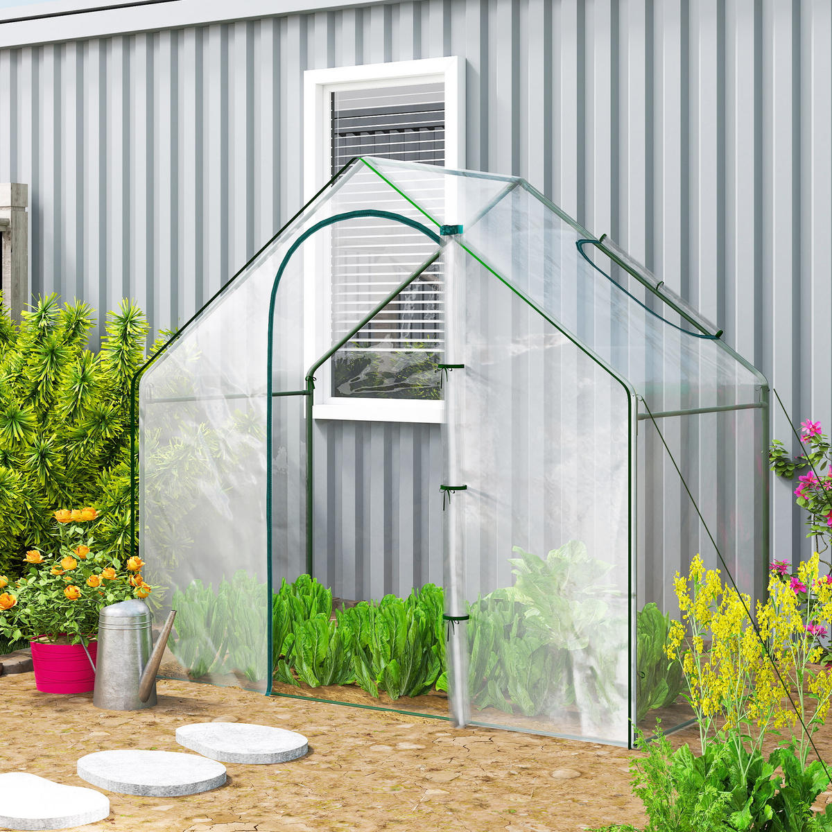 GEWÄCHSHAUS Transparent 100.0/180.0/168.0cm - Transparent, Metall (180/168/100cm)