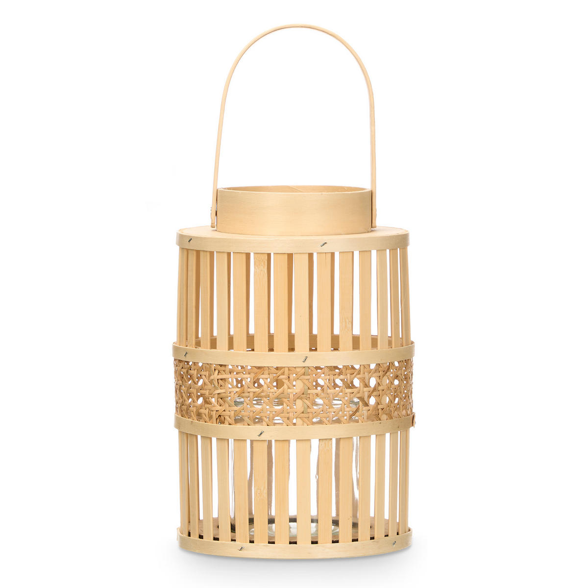 LATERNE Bambus Elysian Ø 16,5 x 39 cm - Beige, Naturmaterialien (16.5/39/16.5cm) - Giftdecor