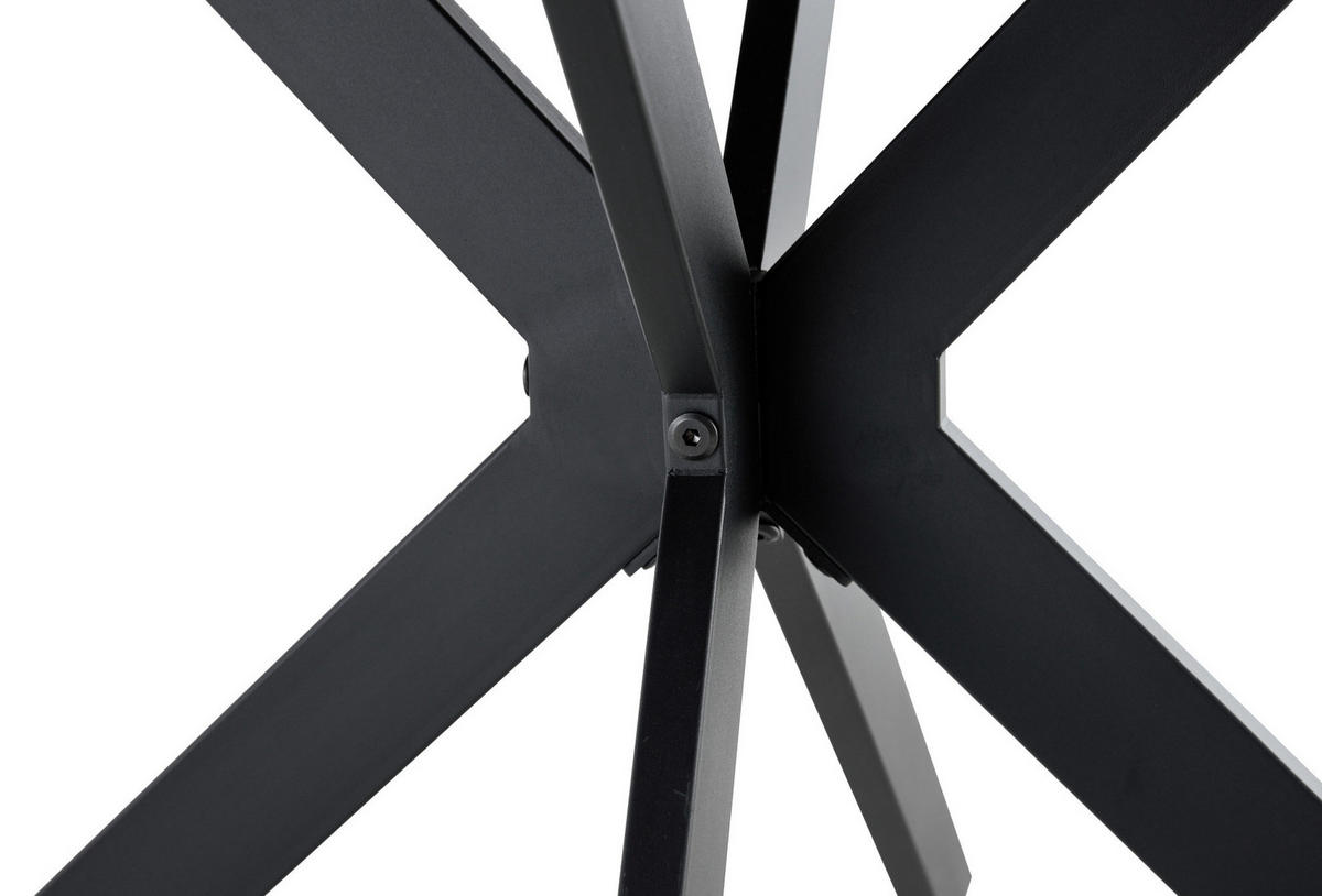 ESSTISCH 137/107/76 cm Schwarz/Walnuss aus MDF und Metall mit Ausziehfunktion - Walnussfarben, Metall (137/137/76cm) - OKMYHOME