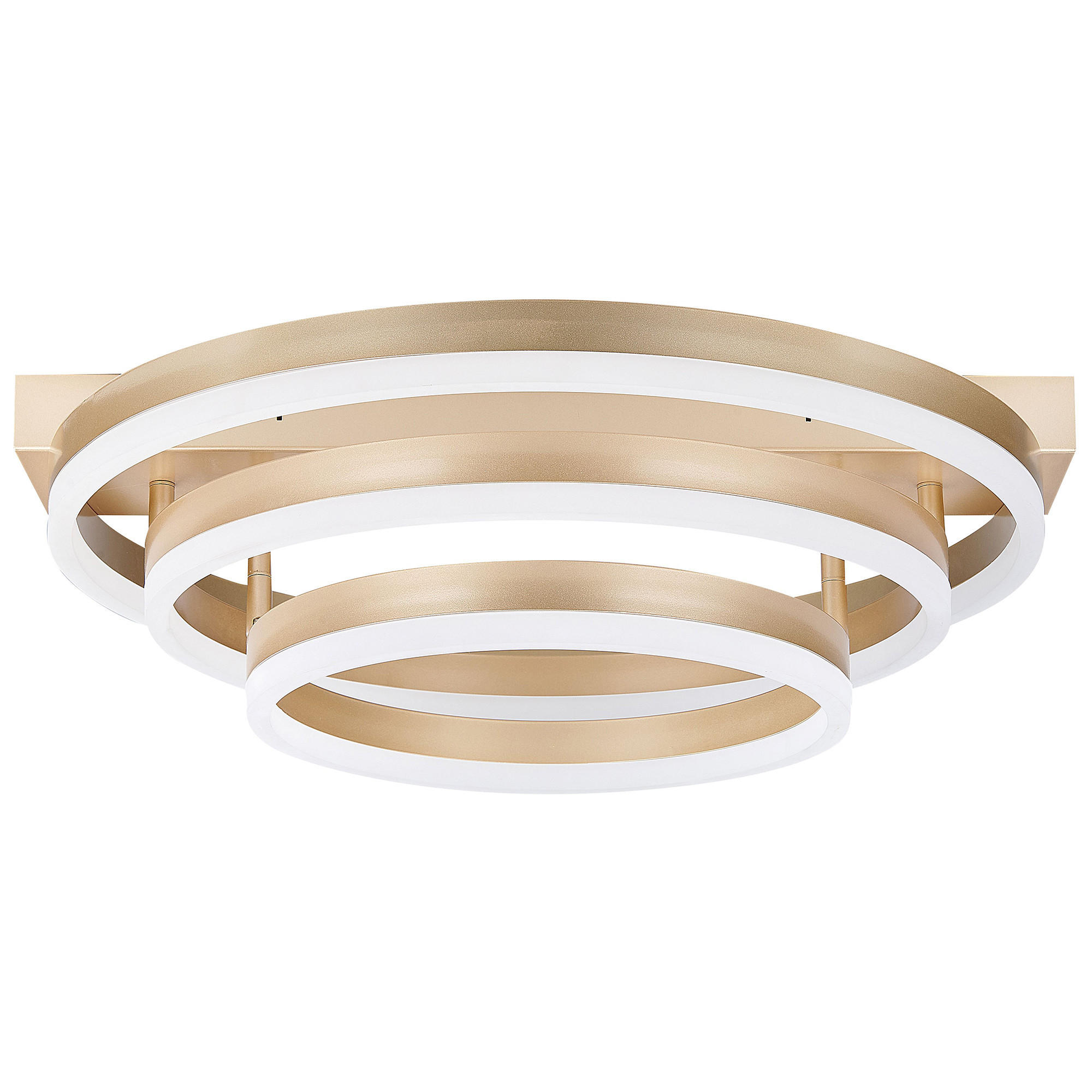 DECKENLEUCHTE Nore 52/52/20 cm - Goldfarben, Kunststoff (52/50/20cm) - Beliani