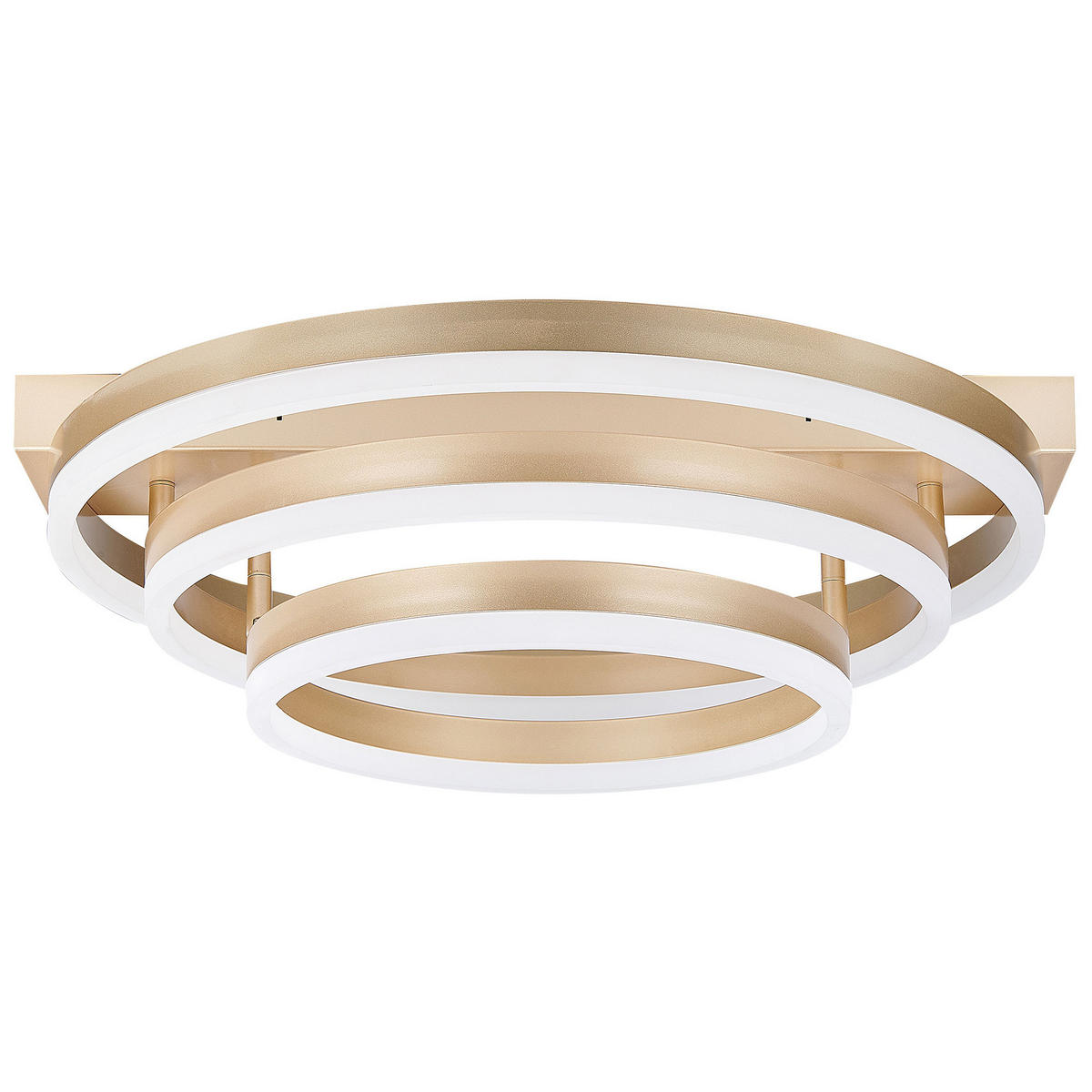 DECKENLEUCHTE Nore 52/52/20 cm - Goldfarben, Kunststoff (52/50/20cm) - Beliani