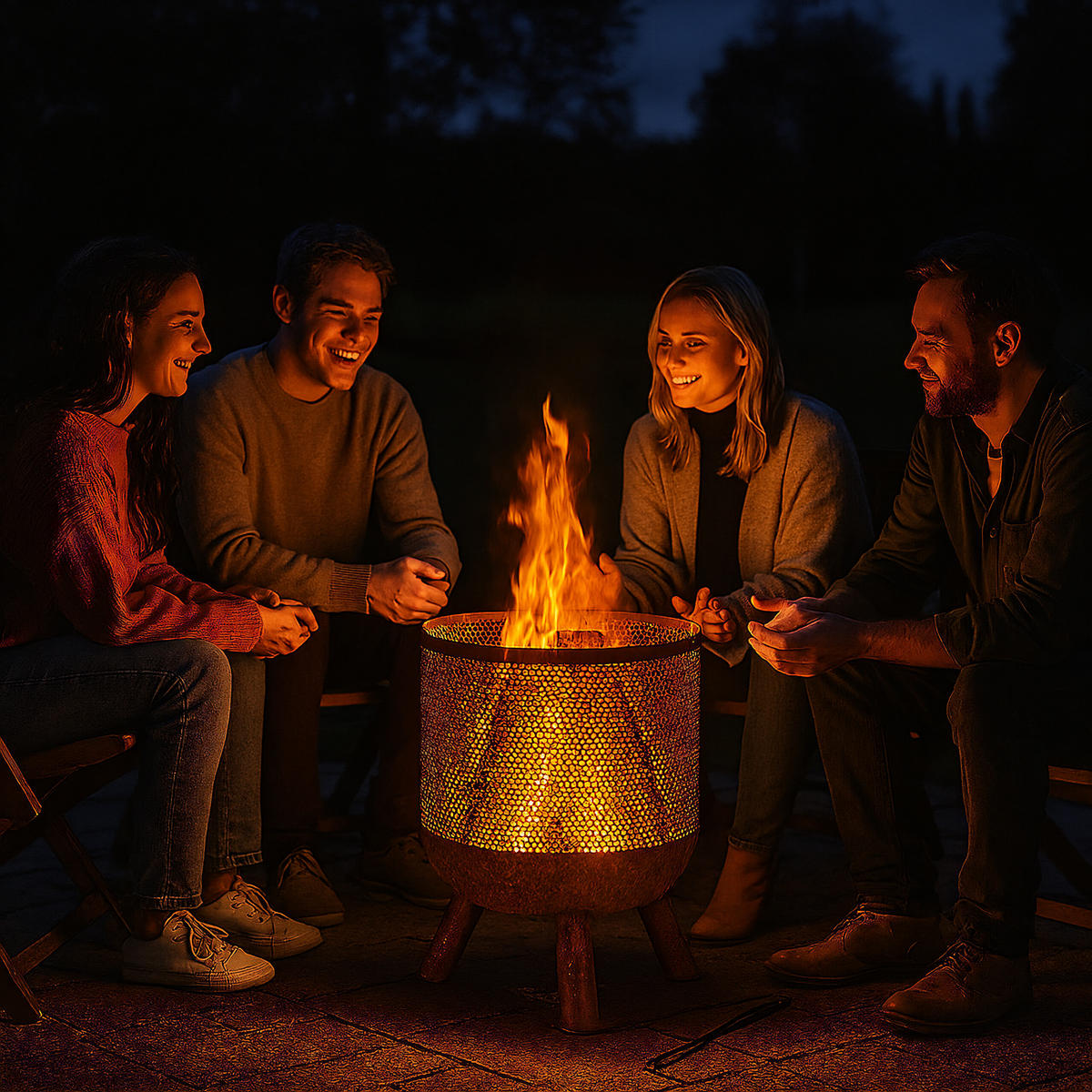 FEUERKORB - Braun, Metall (44/53/44cm) - Relaxdays