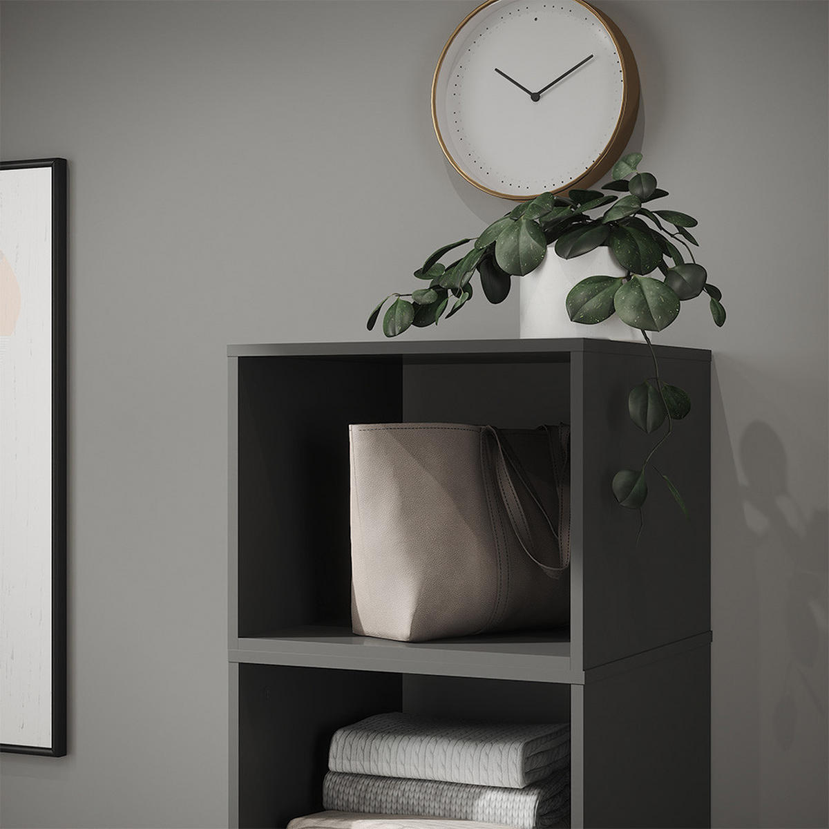 SCHRANKAUFSATZ Elmo, Anthrazit, 50 x 40 cm - Anthrazit, Holzwerkstoff (50/40/50cm) - Vicco