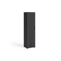 DREHTÜRENSCHRANK ALBANO 50/186/40cm 1-türig Schwarz - Schwarz, Holzwerkstoff (50/186/40cm) - MASSENO
