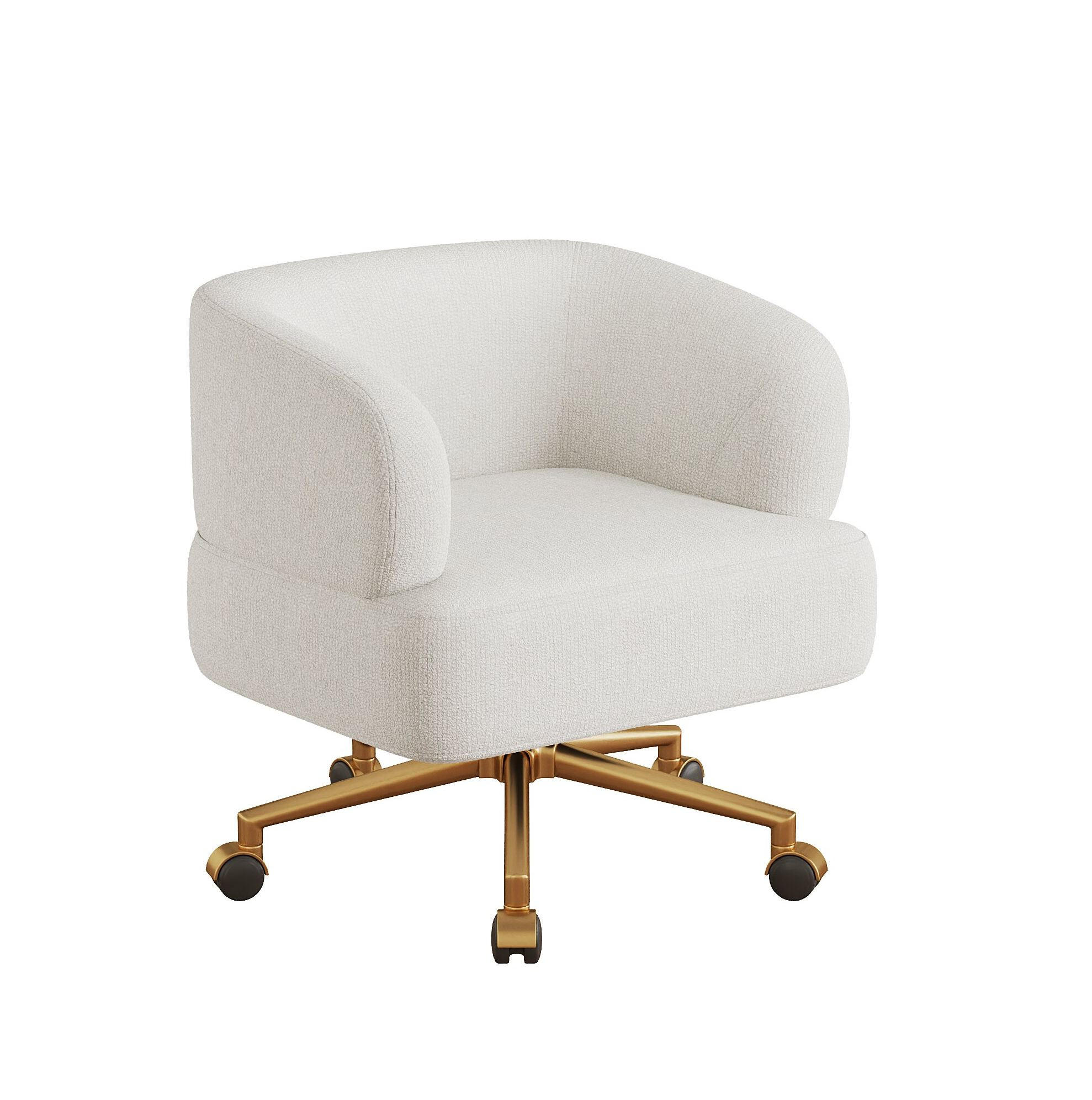 DREHSTUHL Chenille mit 360°-Drehung, Rollen 71/60/71 cm Beige - Beige, Textil (60/71/71cm) - Redom