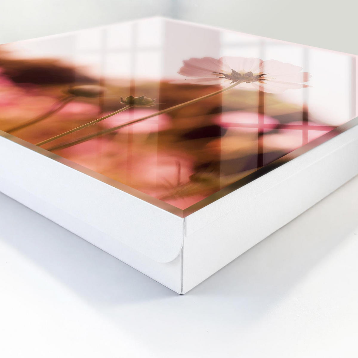 SCHLÜSSELBOX Weiß 30x30 cm – Türöffnung nach rechts - Florale Eleganz - Pink, Metall (30/30/5cm) - TULUP