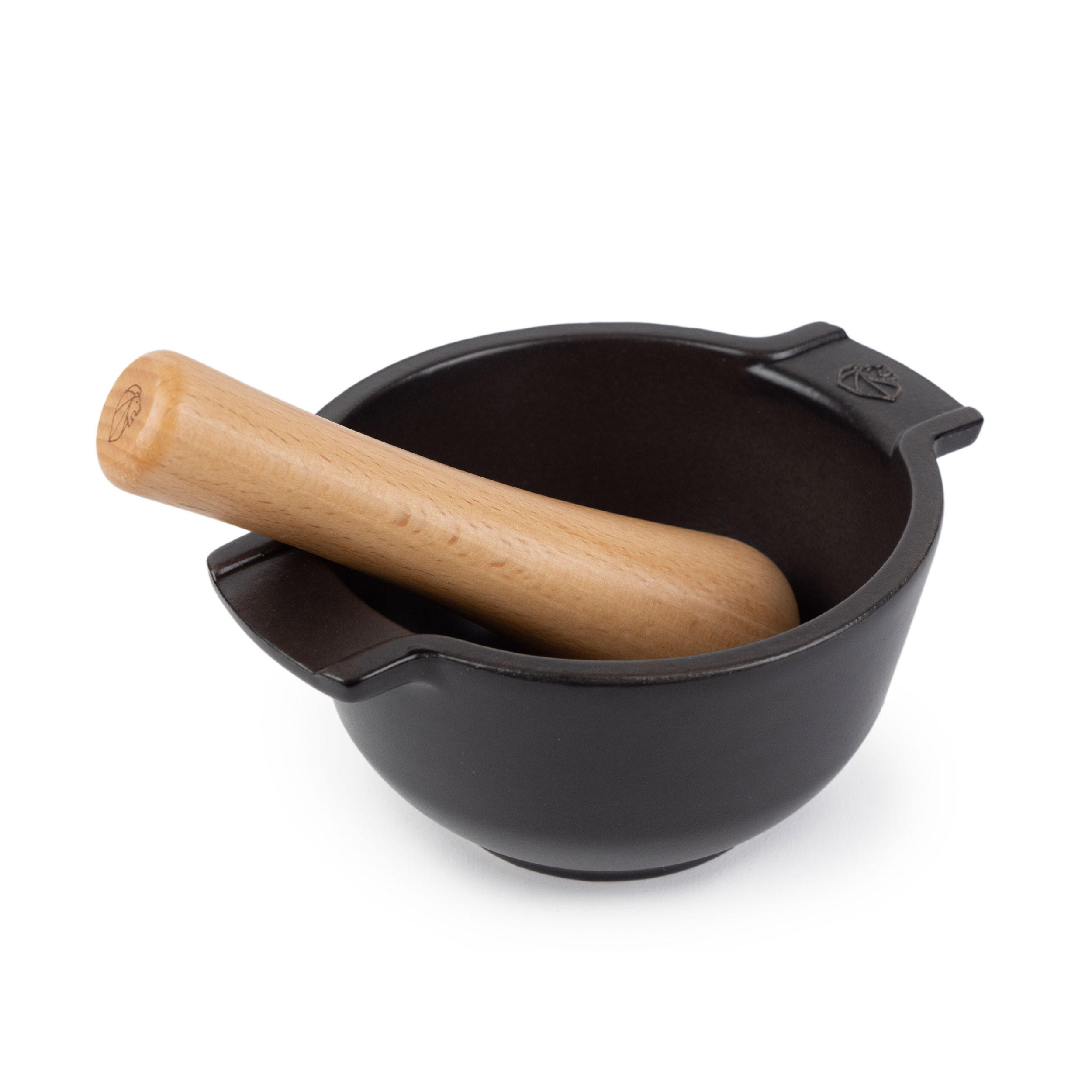 MÖRSER Appolia 14cm Schiefergrau Keramik mit Stößel aus Buchenholz - Grau, Keramik (17/7.6/13.7cm) - PEUGEOT