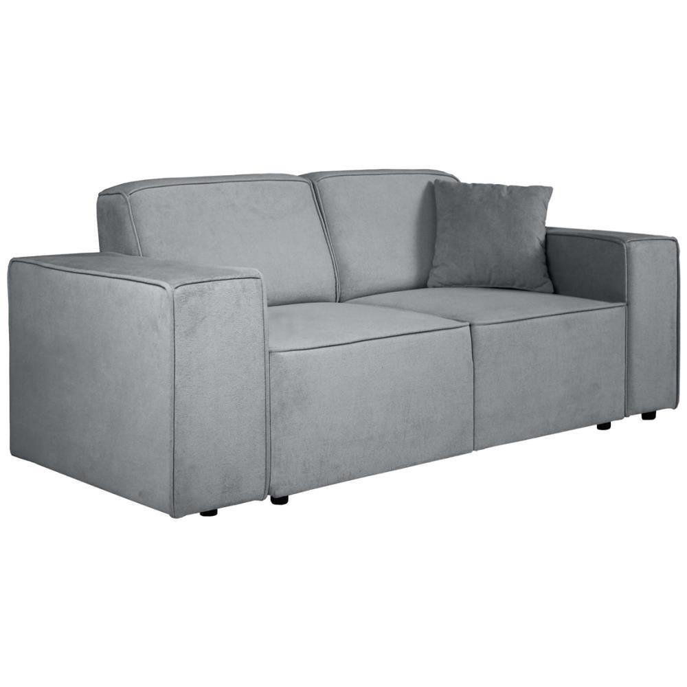 2-SITZER SOFA Pedro ohne Schlaffunktion hellgrau - Hellgrau/Schwarz, Textil (185/75/88cm) - Beautysofa