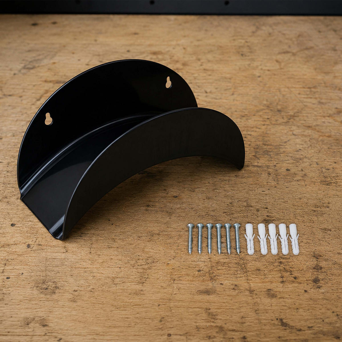 SCHLAUCHHALTER Schwarz 3er-Set Eisen Wandmontage - Schwarz, Metall (28/13/13cm) - Relaxdays