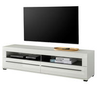 TV-LOWBOARD weiß Hochglanz 180 cm, TV Unterschrank mit Soft-Close - Weiß Hochglanz/Schwarz, Holzwerkstoff/Kunststoff (180/47/42cm) - Furn.Design