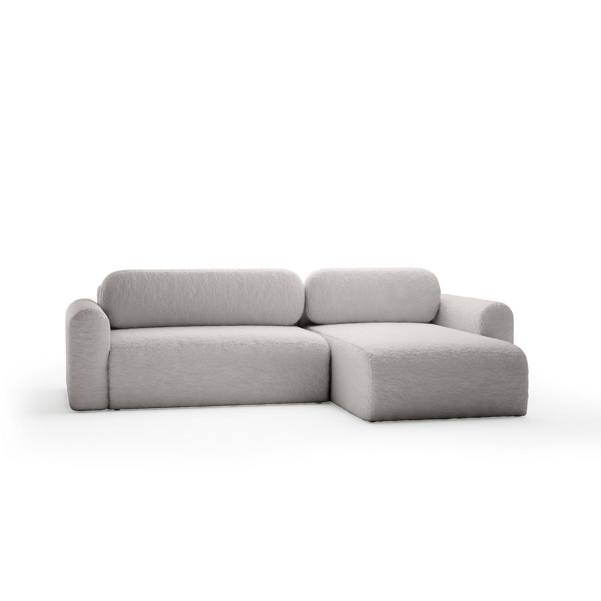 ECKSOFA mit Schlaffunktion Thekla, Hellgrau - Hellgrau, Textil (286/100cm) - Fedve