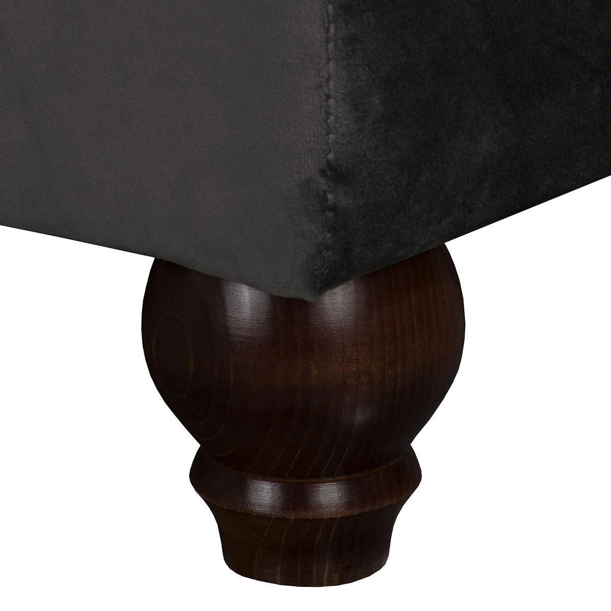 POLSTERHOCKER - Samt - Grau, Buchenholz/Textil (104/51/63cm) - home24