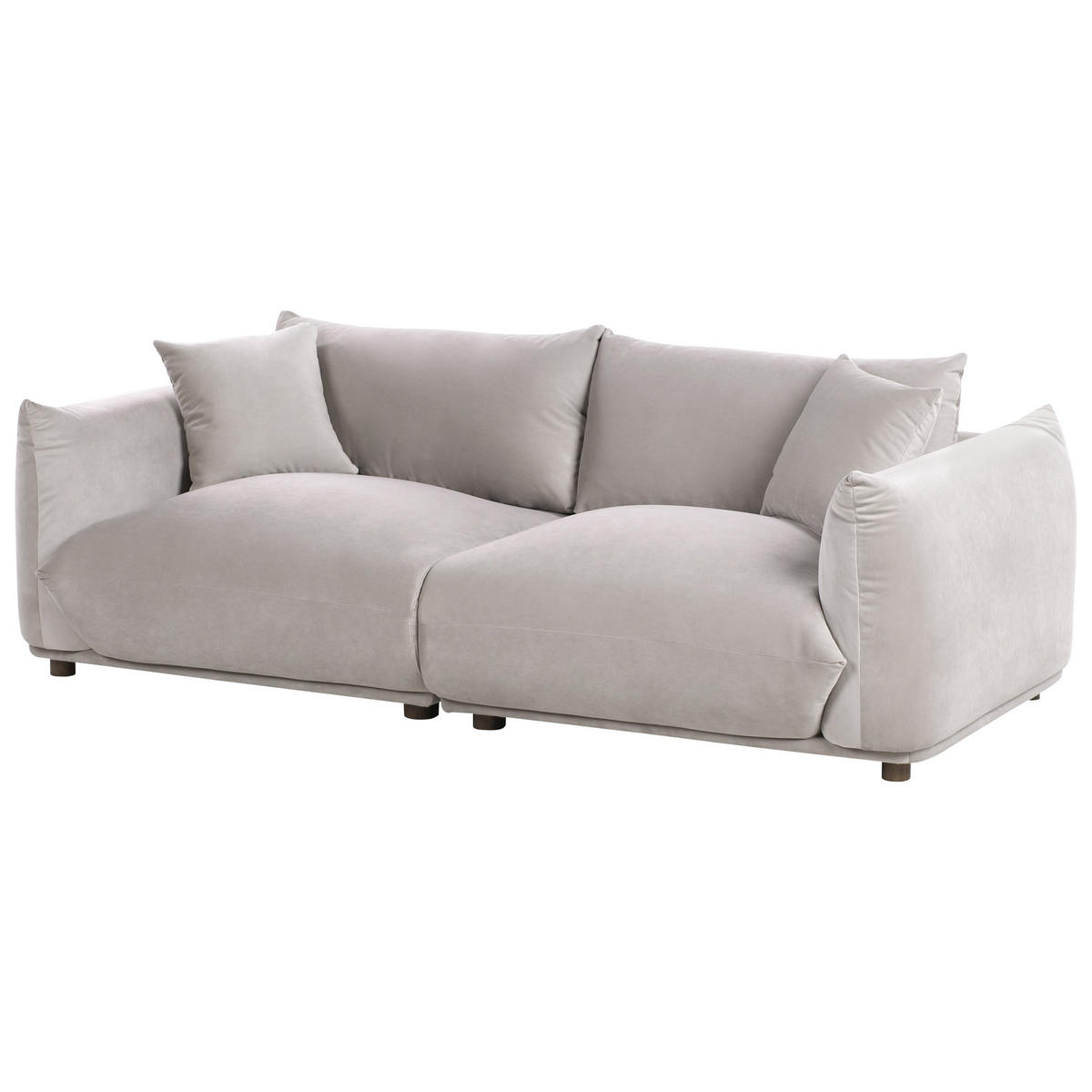 POHOVKA 3-místná Sametová látka Taupe Luvos - šedohnědá, textil (220/75/104cm) - Beliani