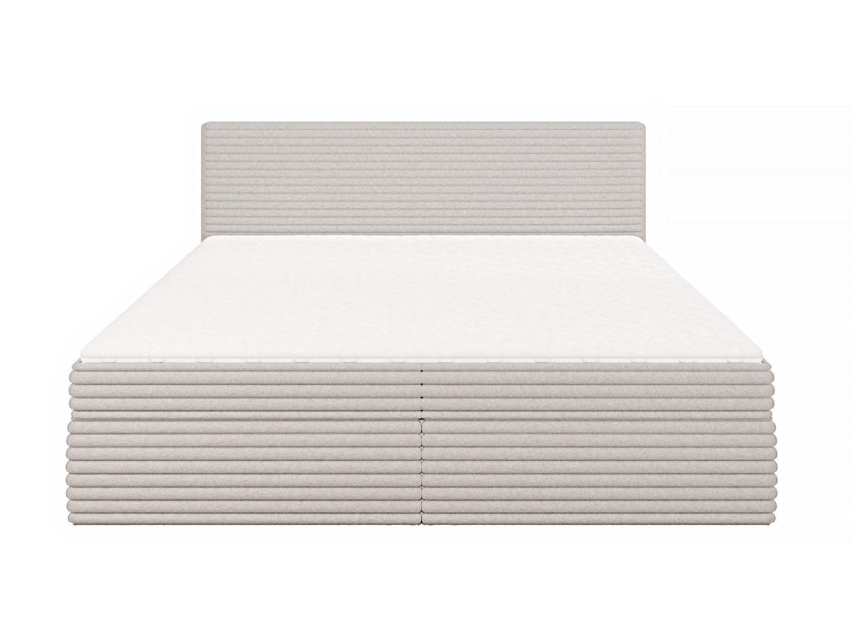 BOXBETT Roma 200/200 cm Hellgrau Plüschcord - Hellgrau/Schwarz, Holz/Kunststoff (200/200cm) - S-Style Möbel