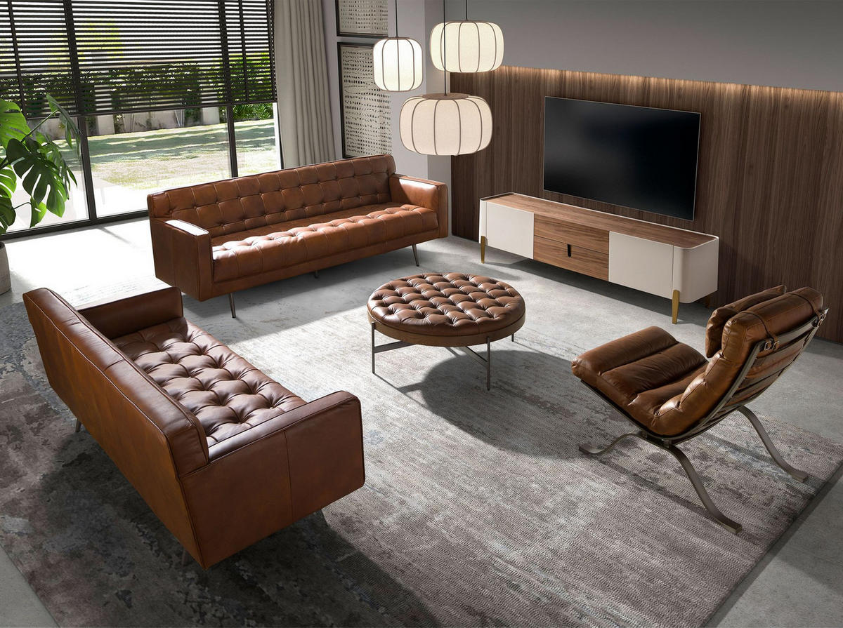 COUCHTISCH rund Dunkelbraun Dunkler Stahl 100/100/40 cm - Braun, Holzwerkstoff/Metall (100/100/40cm) - ANGEL CERDA