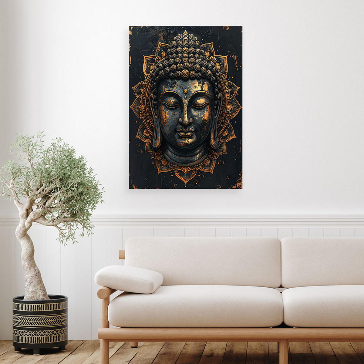 LEINWANDBILD Zen und Orientalisch 70x100cm - Goldfarben, Textil (70/100cm) - Feeby