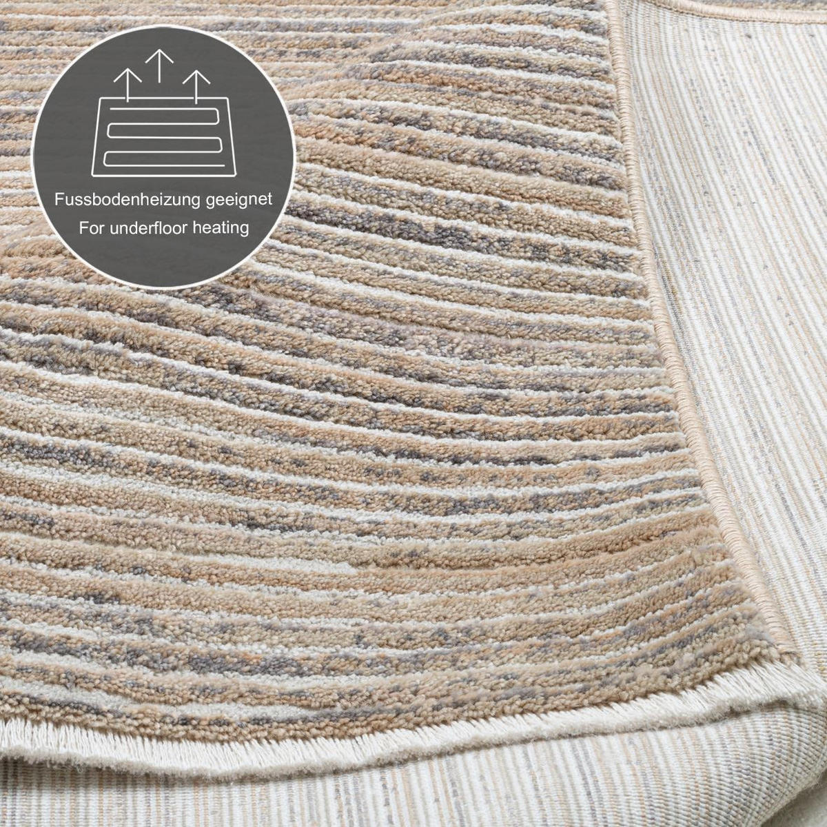FLACHWEBETEPPICH Corduletta 80x150 cm - Beige, Textil (80/150cm) - Gino Falcone