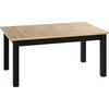 ESSTISCH Lindberg ausziehbar verlängerbar rechteckig, Eiche Artisan Hellbraun 120-160/70/77 cm - Schwarz/Eiche Artisan, Holz/Holzwerkstoff (120/70/76.5cm) - WFL GROUP