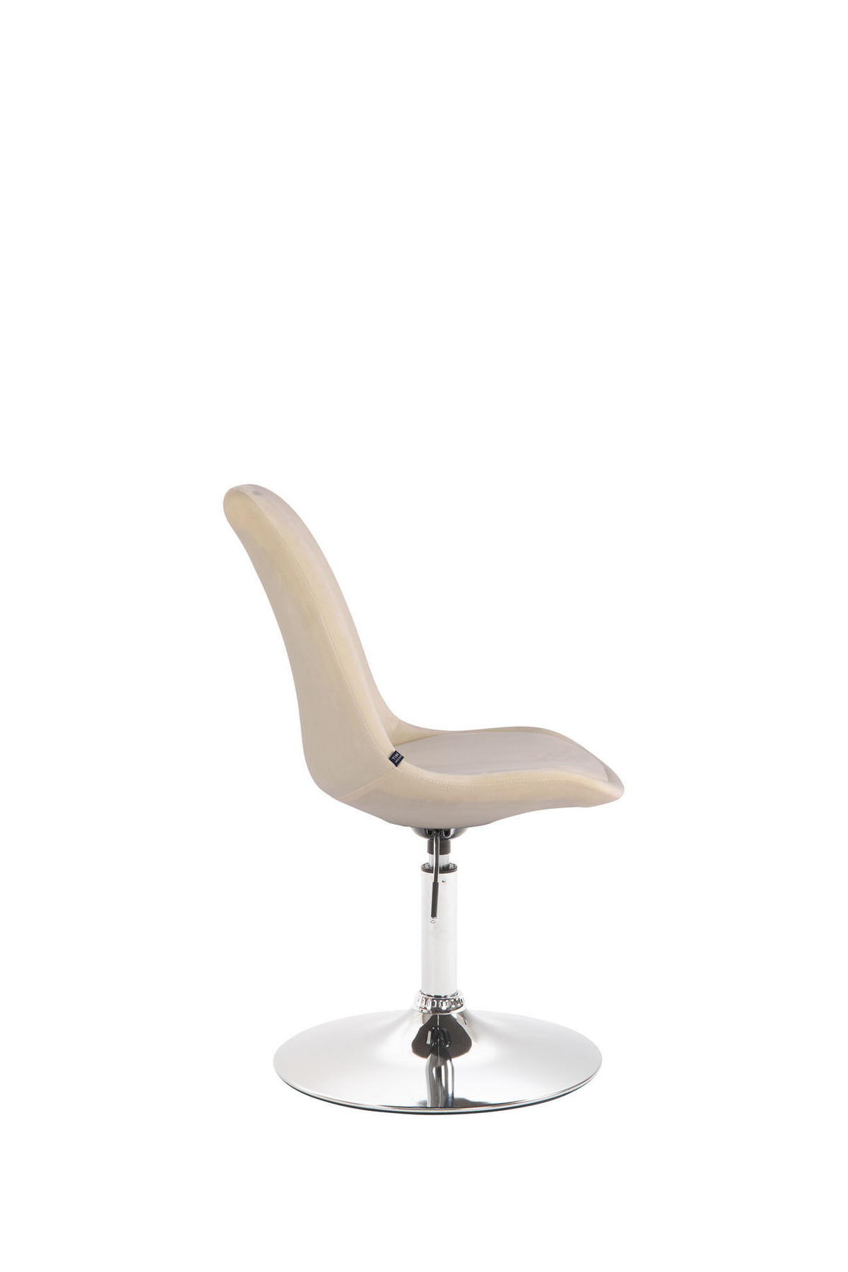 ESSZIMMERSTUHL Samt creme - Chromfarben/Creme, Textil/Metall (48/76/57cm) - CLP