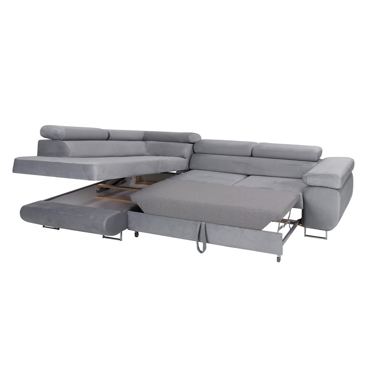 ECKSOFA Wilson 4 Sitzplätze Grau - Grau, Holzwerkstoff (271/201cm) - Petits-meubles