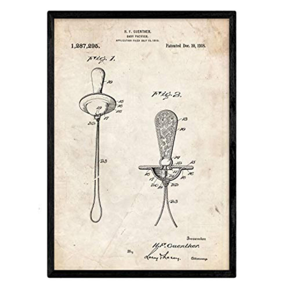 POSTER Vintage Patent – Pacifier A3 Rahmenlos - Klar, Papier (29.7/5/42cm) - Nacnic