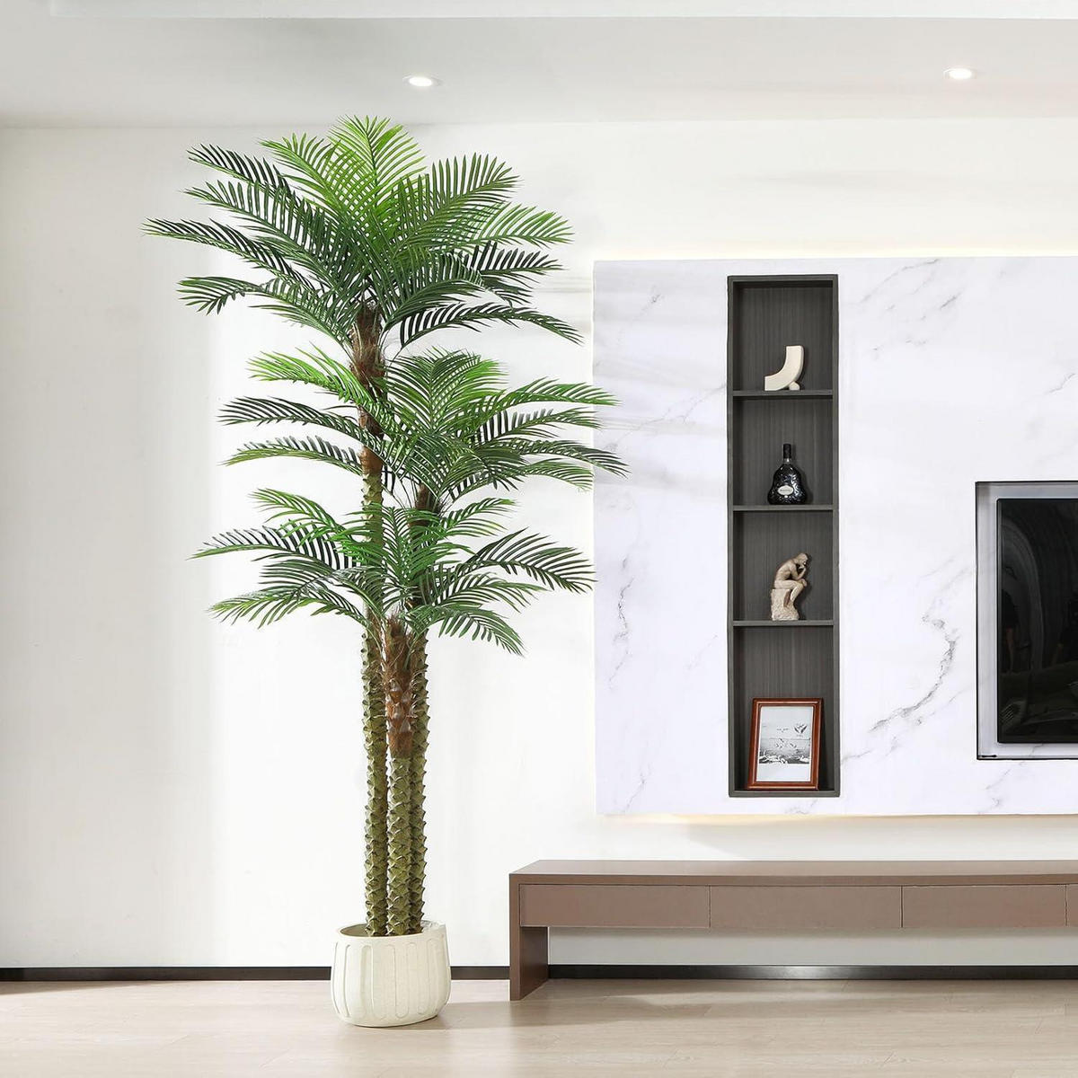 KÜNSTLICHE Palme 300 cm UV-beständig - Grün, Kunststoff (304.8cm)