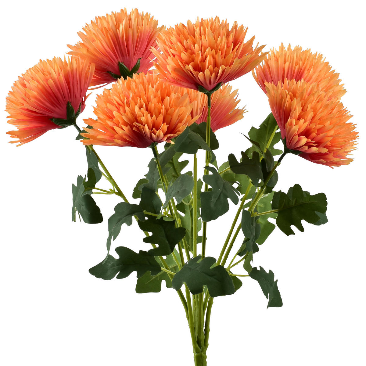 UMĚLÁ KYTICE, 7 chryzantém - různobarevná, plast (57cm) - Mondex