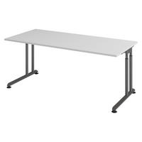 SCHREIBTISCH Serie-Z 80/180/74 cm in Grau/Graphitfarben - Graphitfarben/Grau, Holzwerkstoff (80/180/74cm) - bümö