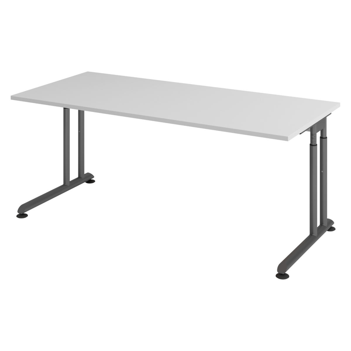 SCHREIBTISCH Serie-Z 80/180/74 cm in Grau/Graphitfarben - Graphitfarben/Grau, Holzwerkstoff (80/180/74cm) - bümö