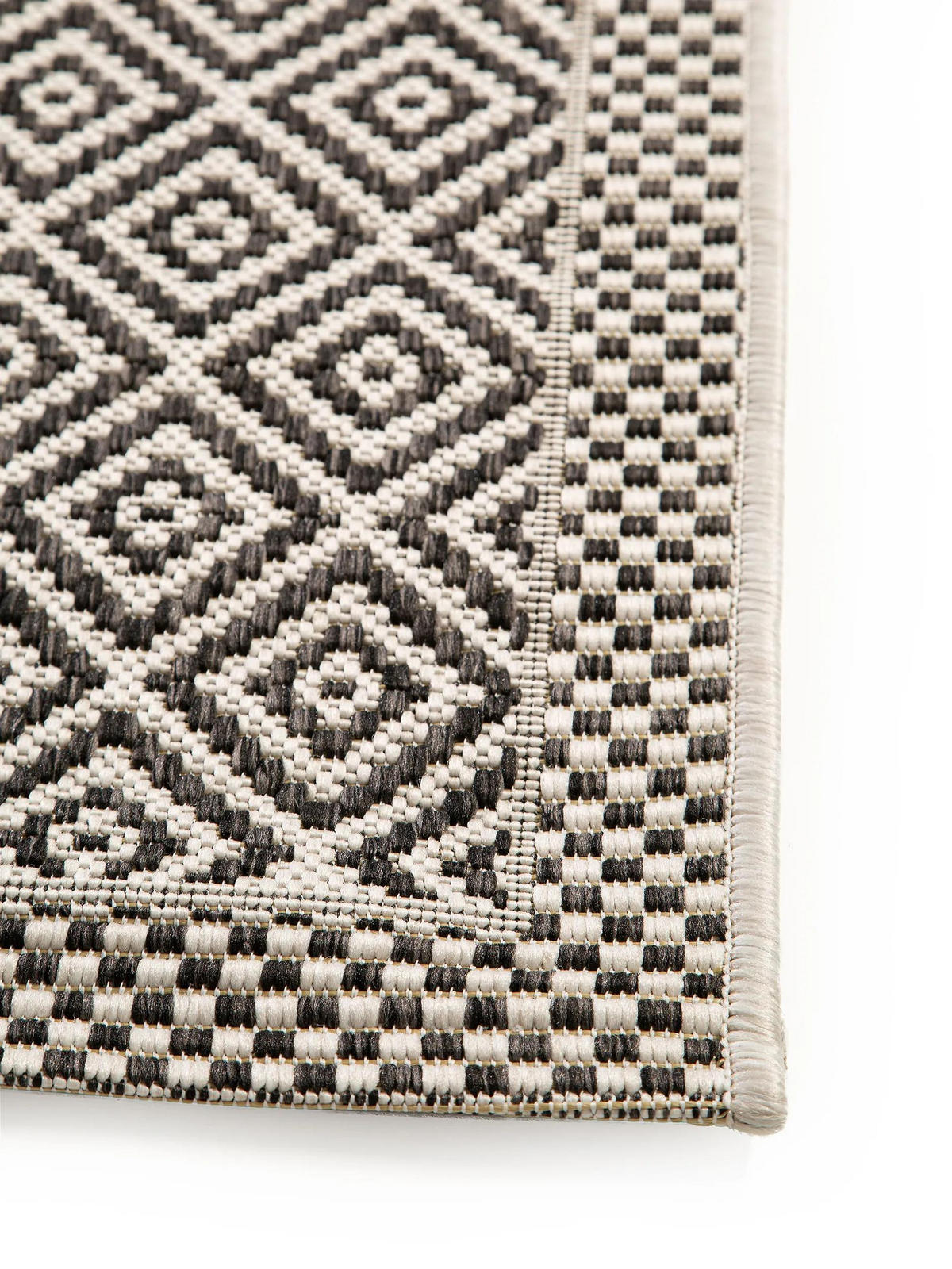 OUTDOORTEPPICH Cleo Weiß/Schwarz 200x290 cm - Weiß, Textil (200/290cm) - benuta Nest