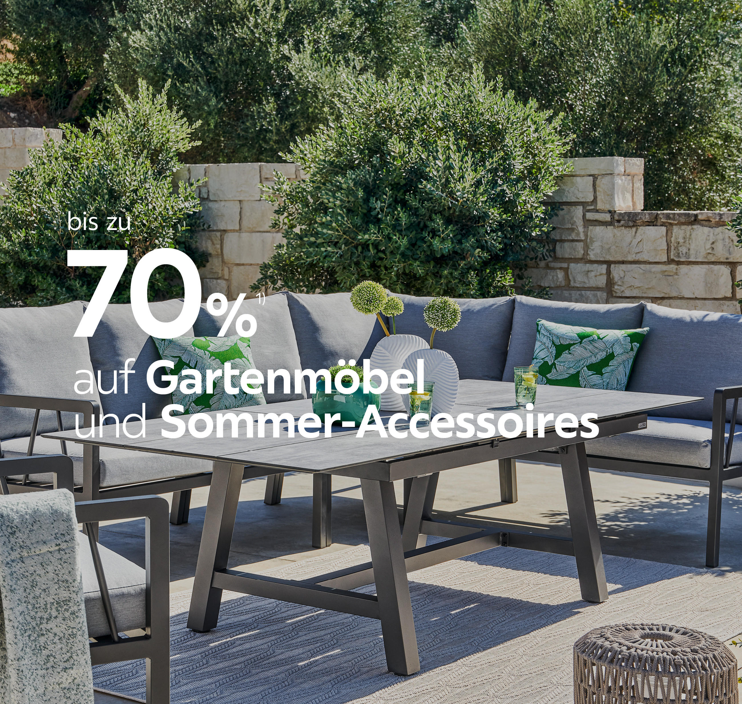 bis zu 70% auf Gartenmöbel und Sommer-Accessoires