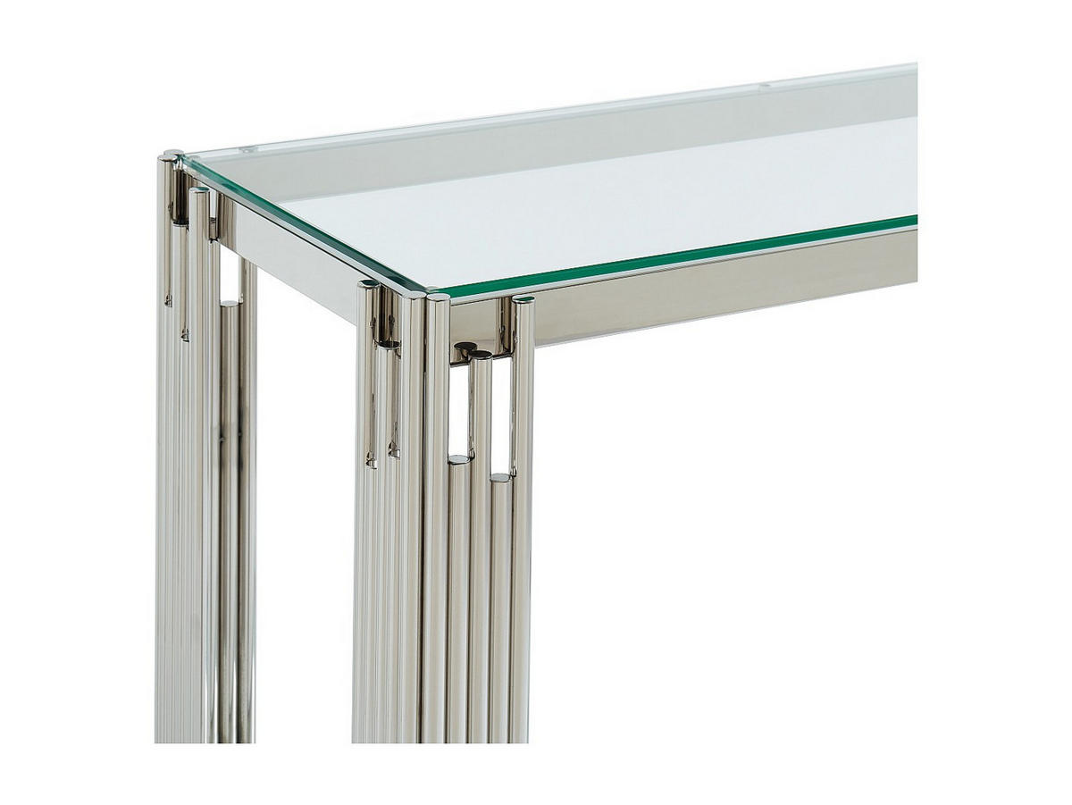 KONSOLENTISCH - 123.5 cm x 43.5 cm - Glas - Silberfarben - NOMELANO - Silberfarben, Glas (43.5/123.5/78cm) - Vente-Unique