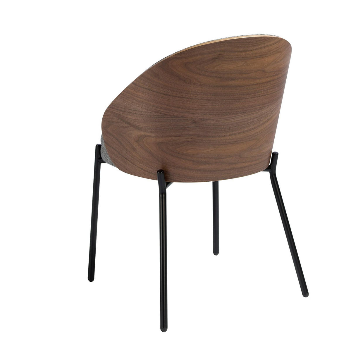 STUHL aus grauem Stoff und Nussbaumholz - Nussbaumfarben/Walnussfarben, Holz/Textil (54/75/54cm) - ANGEL CERDA