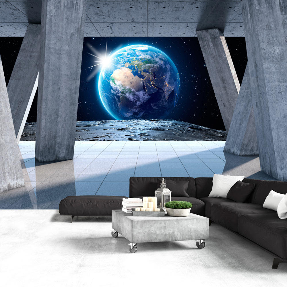 SELBSTKLEBENDE FOTOTAPETE 343/245 cm - Blau/Grau, Kunststoff/Textil (343/1cm) - KUNSTLOFT