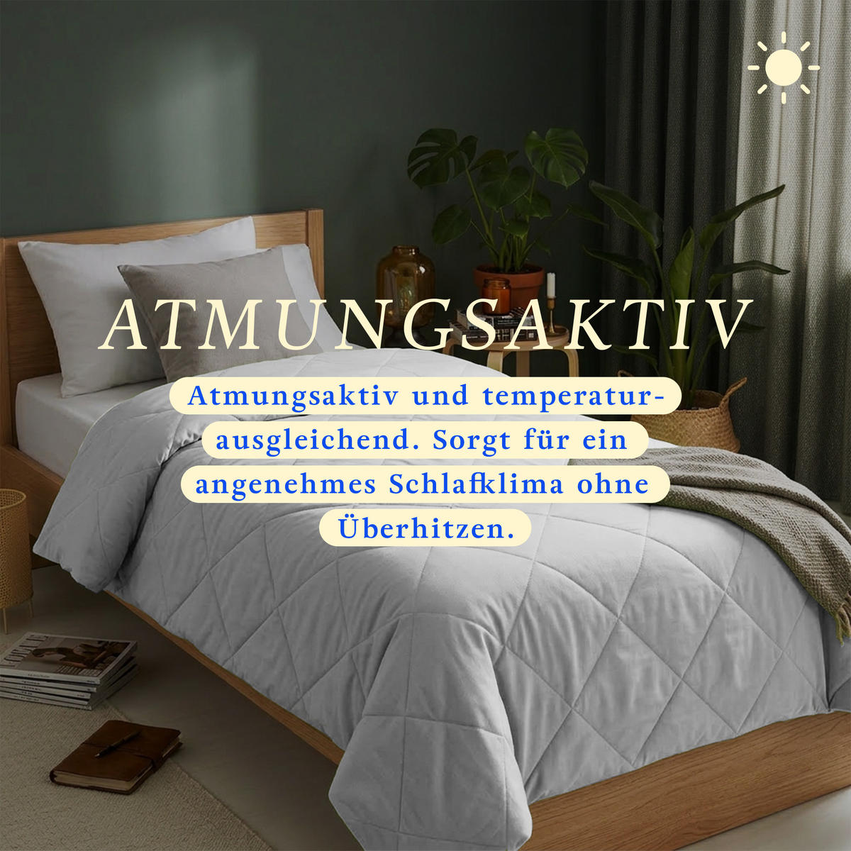 SOMMERBETT Steppbett leicht Hellgrau 200x200 cm - Hellgrau, Textil (200/200cm) - Bestlivings