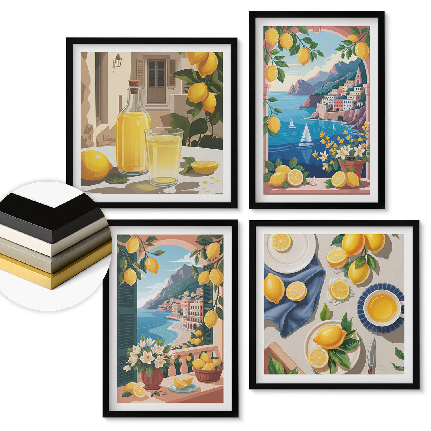 ArtPrintCave Wandbilder Schwarz 50x50 cm