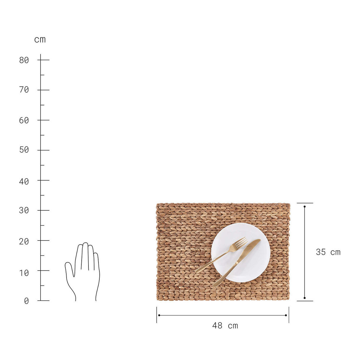 TISCHSET Natural Twist - Braun, Naturmaterialien/Metall (35/48cm) - Butlers