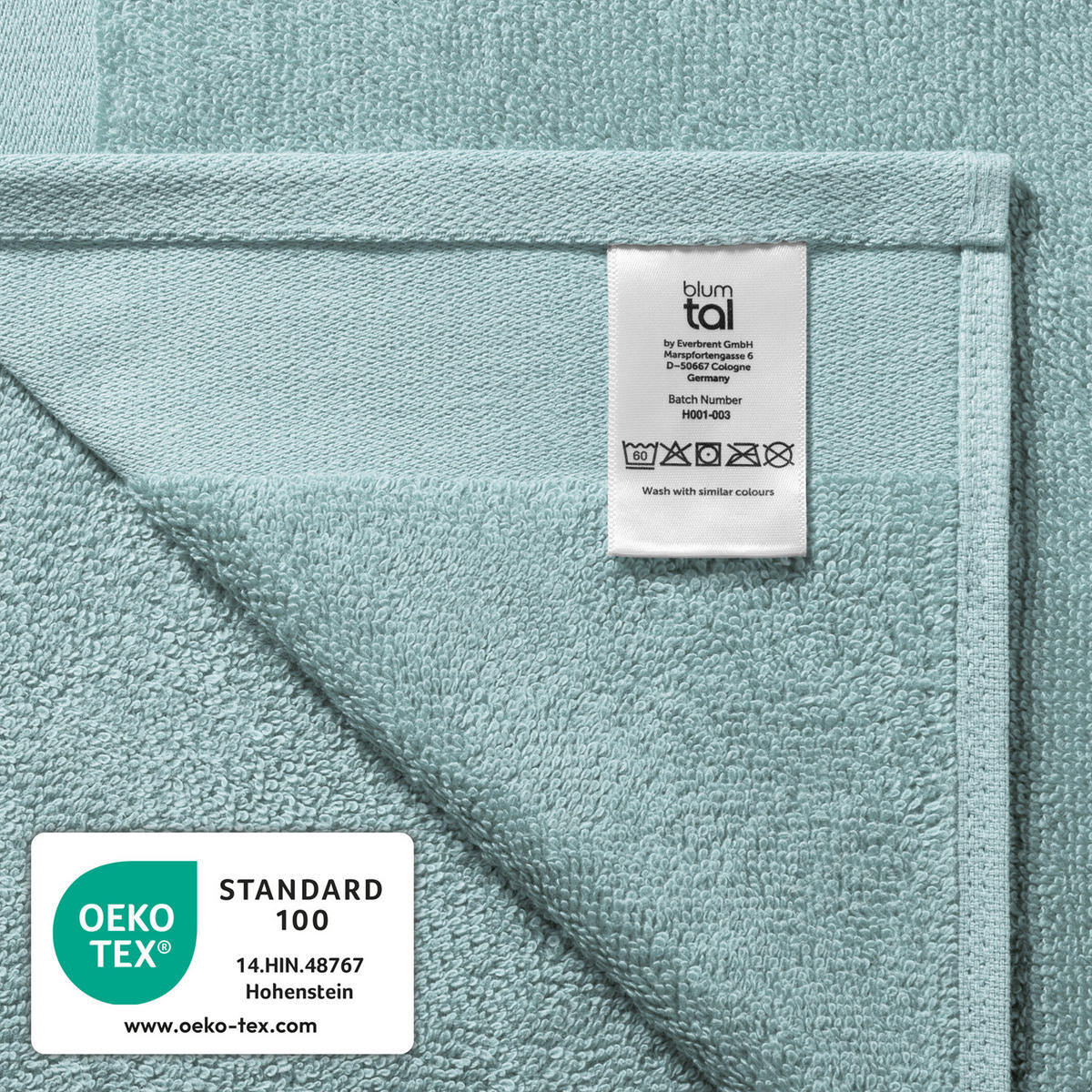 BADETUCH 4-teilig, 2x Badetuch 70/140 + 2x Handtuch 50/100 cm, Hellblau - Hellblau, Textil (70/140cm) - Blumtal