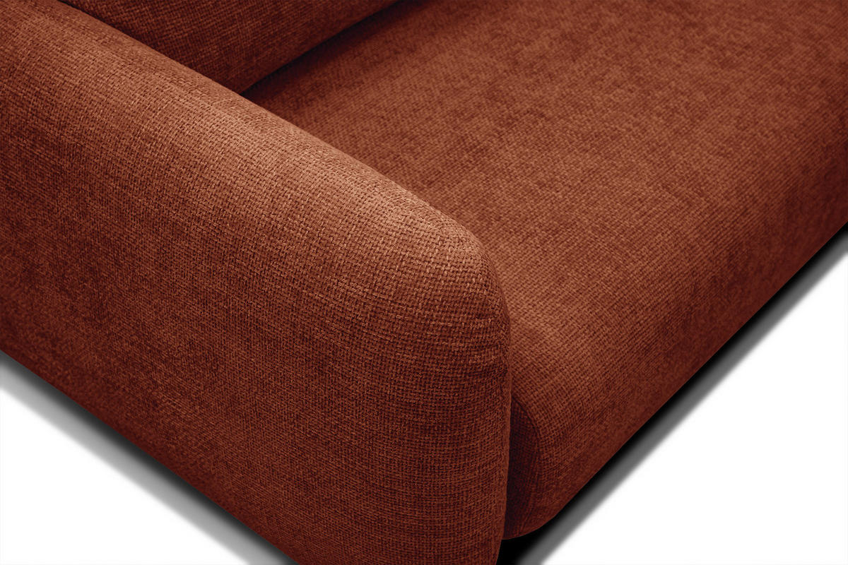 SOFA DRAKE 3-Sitzer mit Schlaffunktion, dunkelorange - Dunkelorange/Braun, Holz/Textil (232/90/107cm) - Courtois Laville