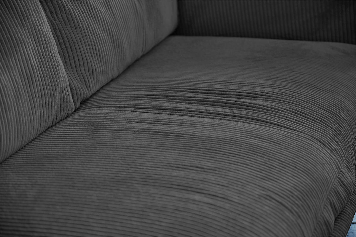 ECKSOFA QUENYA Grau Velvet - Schwarz/Grau, Textil (294/184cm) - KAWOLA