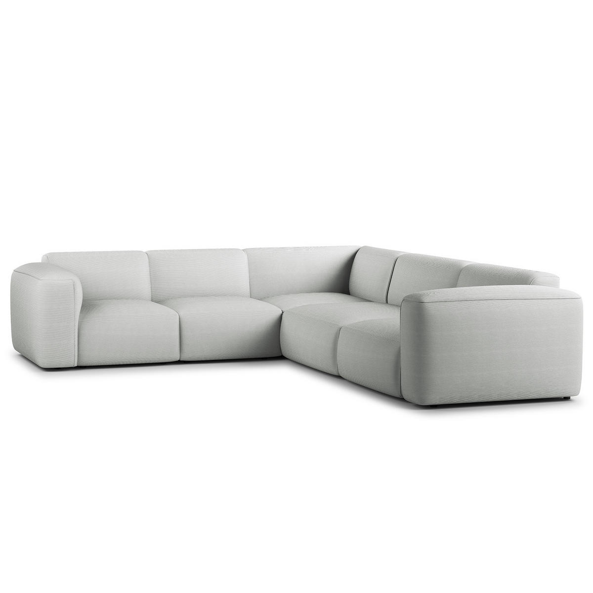 ECKSOFA mit Rundecke - Schwarz/Grau, Kunststoff/Textil (325/260cm) - home24