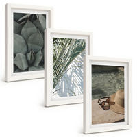BILDER SET 3er Set - 20x30 cm Weißer Rahmen - Tropische Pflanzen für den Urlaub - Weiß, Kunststoff (20/30cm) - TULUP