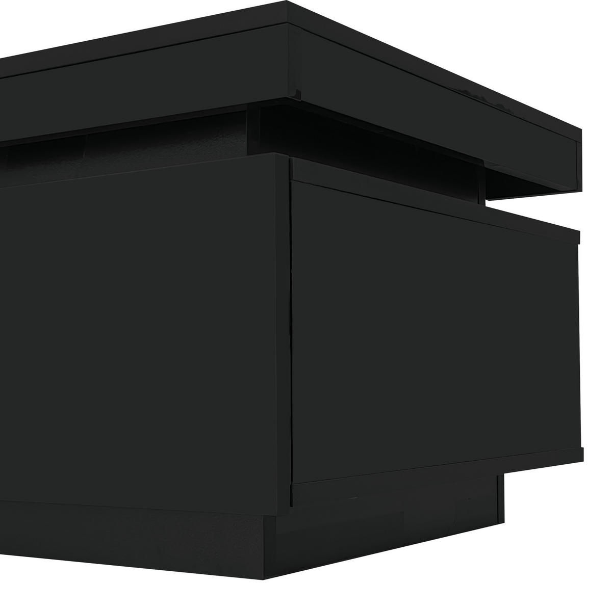 COUCHTISCH 100/50/40,3 cm Schwarz mit LED-Beleuchtung und Schublade - Schwarz, Holzwerkstoff (100/50/40cm) - OKWISH