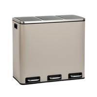 MÜLLEIMER TM3X18 - Taupe, Metall (34/56/61cm) - SVITA