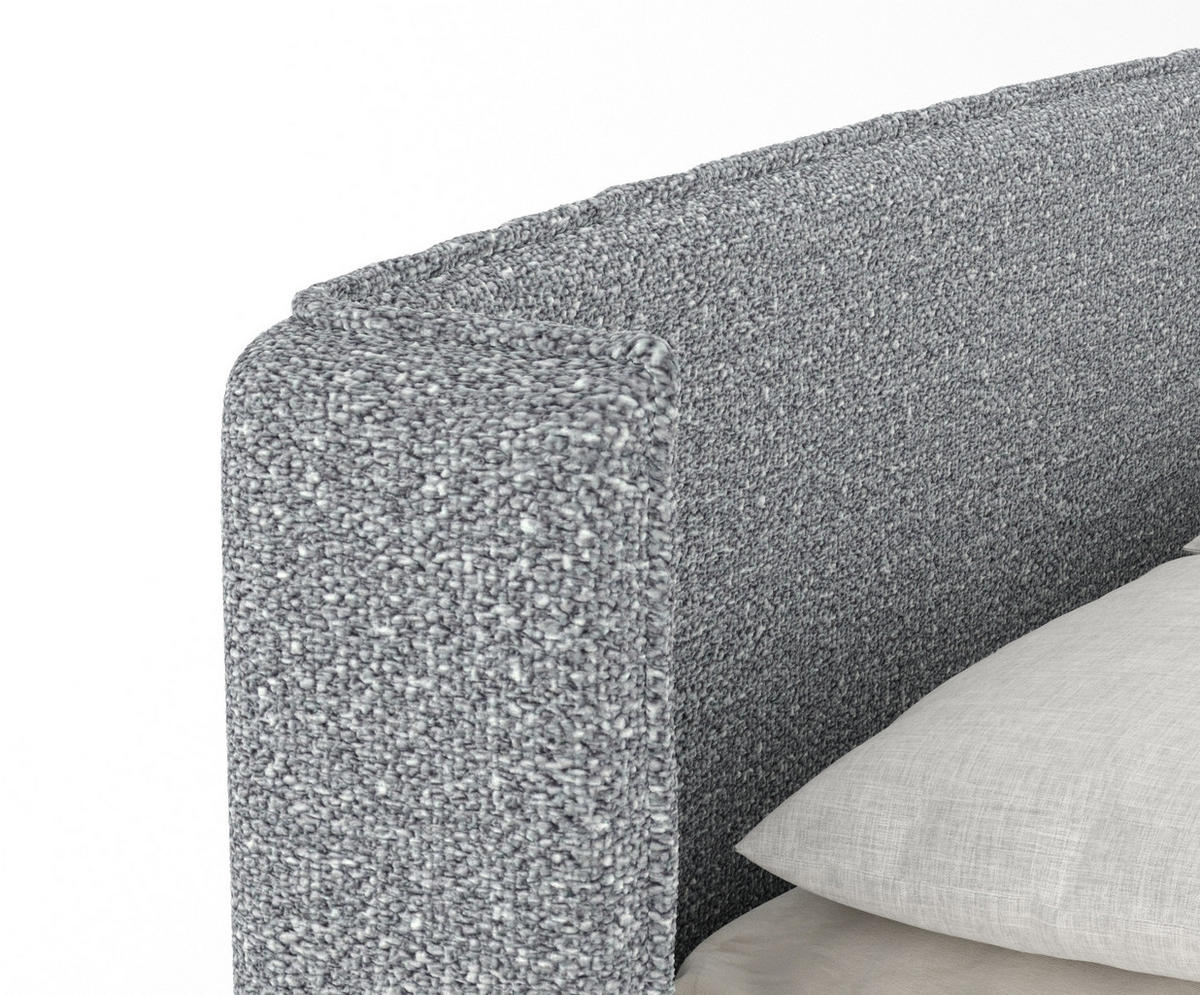 BOXSPRINGBETT Carizzo Grau 160/200 cm mit Matratze und Topper - Naturfarben/Grau, Holz/Holzwerkstoff (160/200cm) - Maison de Reve