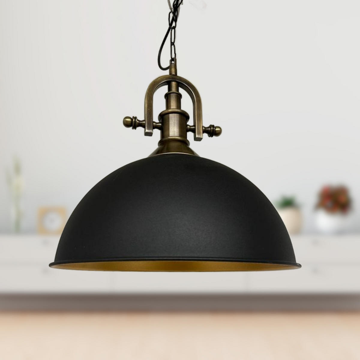 PENDELLEUCHTE Industrielle 30/20 cm - Goldfarben/Schwarz, Metall (30/20cm) - Bamyum